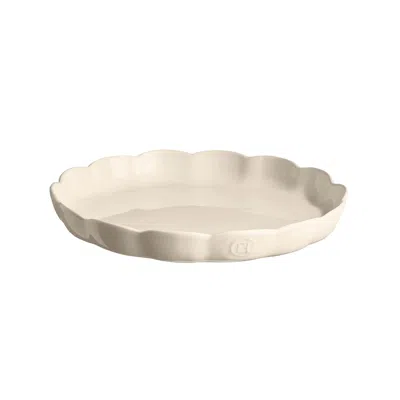 Emile Henry Madeleine Fluted Tart Dish, 12.2-inch In White