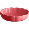 Emile Henry Ceramic Madeleine Round Baking Dish In Red
