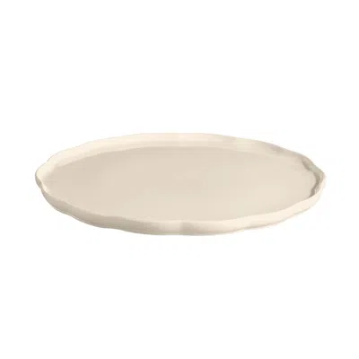 Emile Henry Madeleine Round Serving Plate, 12.2-inch In White