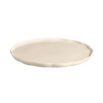 Emile Henry Madeleine Round Serving Plate, 12.2-inch In White