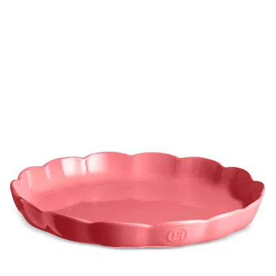 Emile Henry Madeleine Round Tart Dish In Pink