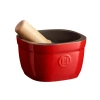 Emile Henry Mortar & Pestle In Burgundy