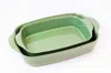 Emile Henry Rectangle Baking Dish, Set Of 2, 14" X 9" And 16.5" X 10.5", Sage