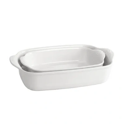 Emile Henry Rectangular Baking Dish, Set Of 2, 1.25 Qt, 2.4 Qt In White
