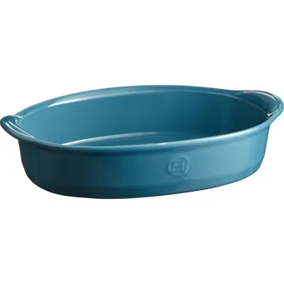 Emile Henry Ultime Large Oval Baking Dish In Blue