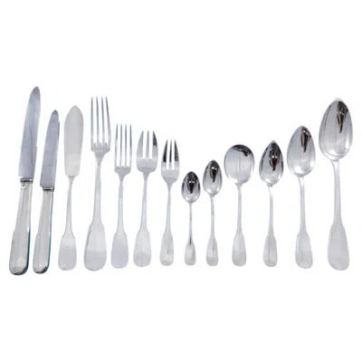 Pre-owned Emile Puiforcat Louvois By Puiforcat France Sterling Silver Flatware Set Service 175 Pcs Dinner