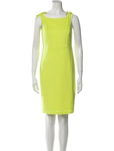 Pre-owned Emilia George Bateau Neckline Mini Dress W/ Tags In Yellow