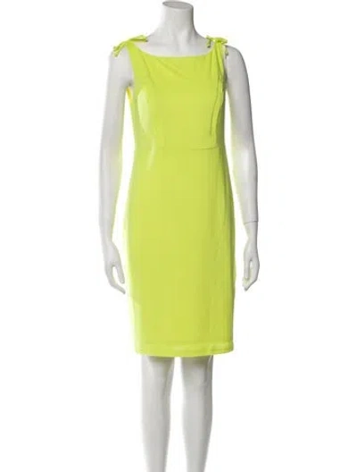 Pre-owned Emilia George Bateau Neckline Mini Dress W/ Tags In Yellow