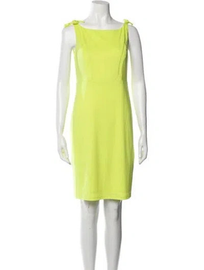Pre-owned Emilia George Bateau Neckline Mini Dress W/ Tags In Yellow