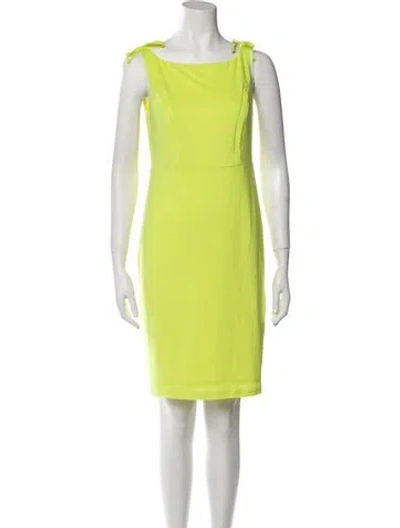 Pre-owned Emilia George Bateau Neckline Mini Dress In Yellow