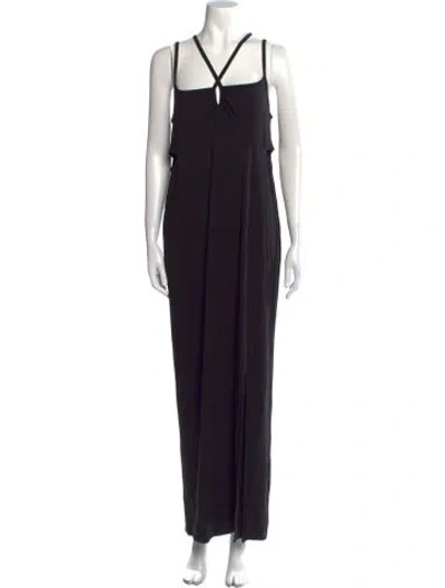 Pre-owned Emilia George Cowl Neck Jumpsuit In Black