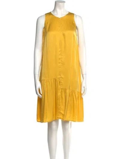 Pre-owned Emilia George Crew Neck Knee-length Dress In Yellow