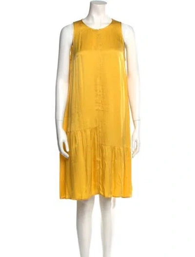 Pre-owned Emilia George Crew Neck Knee-length Dress In Yellow