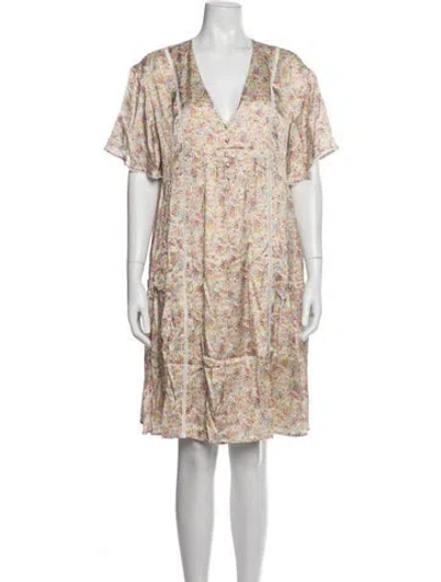 Pre-owned Emilia George Floral Print Knee-length Dress W/ Tags In Multicolor