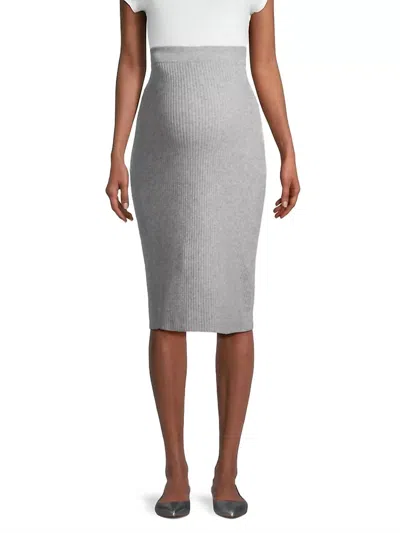 Emilia George Frankie Knee Length Maternity Skirt In Grey In Gray