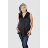 Emilia George Maternity Lily V-neck Sleeveless Top In Satin Black