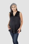 Emilia George Maternity Lily V-neck Sleeveless Top In Black