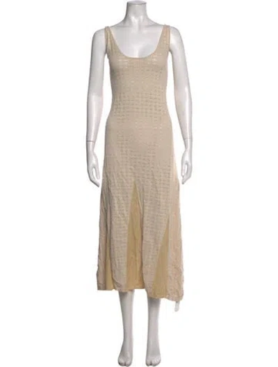 Pre-owned Emilia George Linen Long Dress In Neutrals