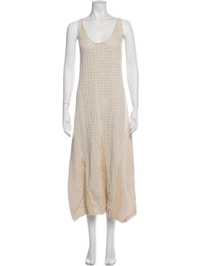 Pre-owned Emilia George Linen Long Dress W/ Tags In Blue