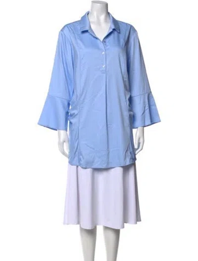 Pre-owned Emilia George Long Sleeve Tunic In Blue