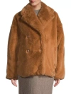 Emilia George Maia Faux Fur Coat In Brown