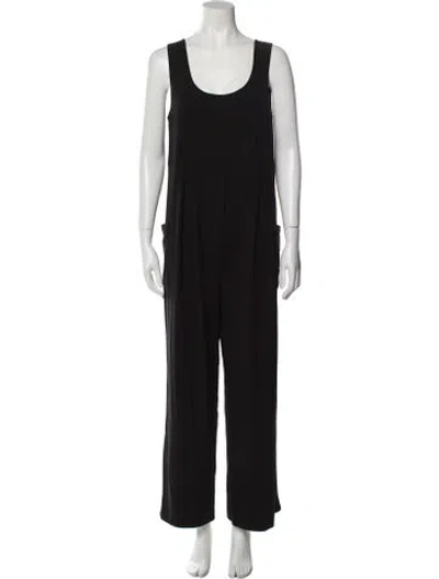Pre-owned Emilia George Scoop Neck Jumpsuit In Black
