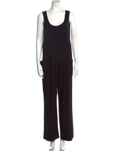 Pre-owned Emilia George Scoop Neck Jumpsuit In Black