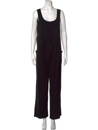 Pre-owned Emilia George Scoop Neck Jumpsuit In Black
