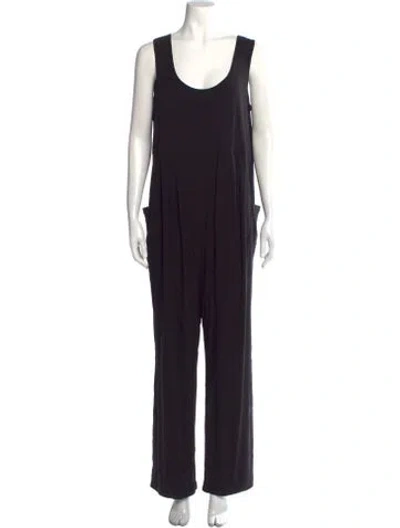 Pre-owned Emilia George Scoop Neck Jumpsuit In Black