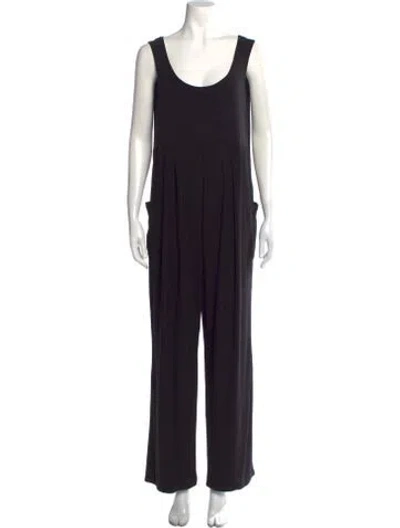 Pre-owned Emilia George Scoop Neck Jumpsuit In Black