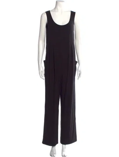 Pre-owned Emilia George Scoop Neck Jumpsuit In Black
