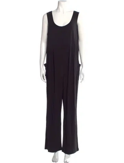 Pre-owned Emilia George Scoop Neck Jumpsuit In Black