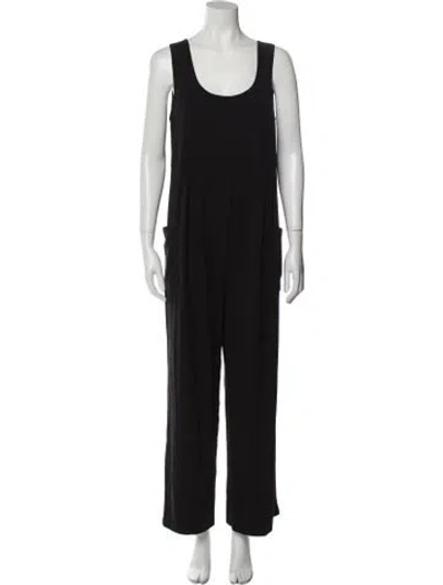 Pre-owned Emilia George Scoop Neck Jumpsuit In Black