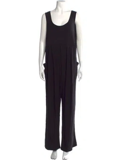 Pre-owned Emilia George Scoop Neck Jumpsuit In Black