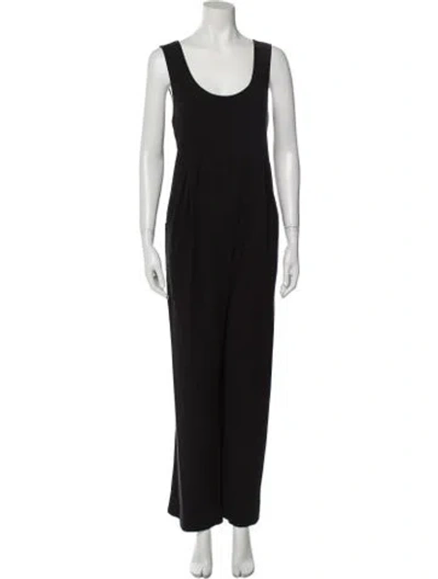 Pre-owned Emilia George Scoop Neck Jumpsuit In Black