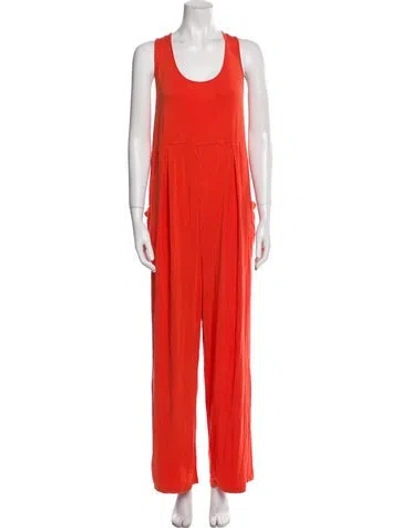 Pre-owned Emilia George Scoop Neck Jumpsuit In Orange