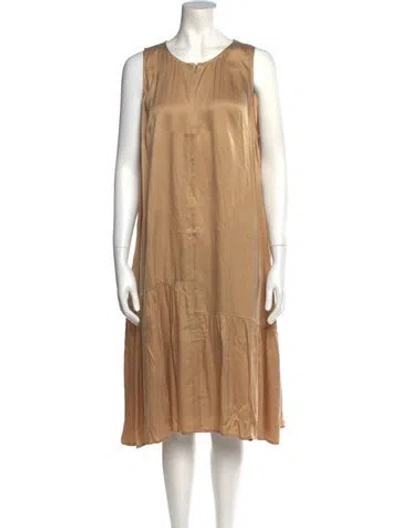 Pre-owned Emilia George Scoop Neck Midi Length Dress W/ Tags In Neutral