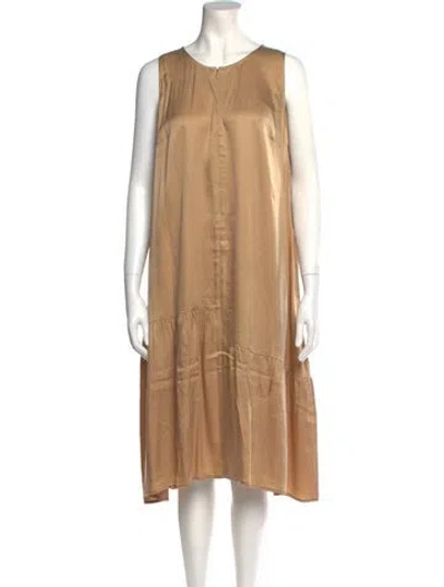 Pre-owned Emilia George Scoop Neck Midi Length Dress W/ Tags In Neutral