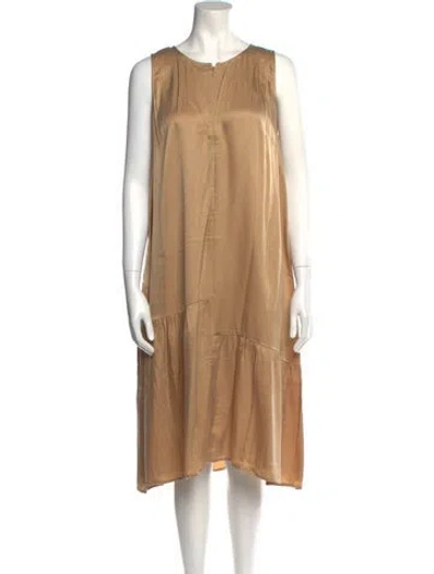 Pre-owned Emilia George Scoop Neck Midi Length Dress W/ Tags In Neutral
