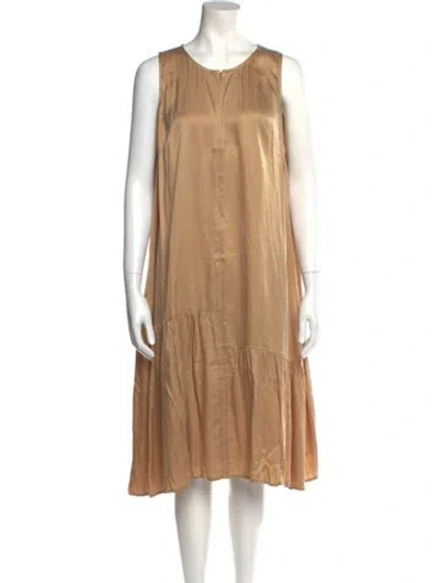 Pre-owned Emilia George Scoop Neck Midi Length Dress W/ Tags In Neutral