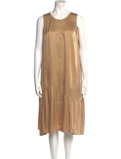 Pre-owned Emilia George Scoop Neck Midi Length Dress W/ Tags In Neutral