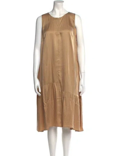Pre-owned Emilia George Scoop Neck Midi Length Dress W/ Tags In Neutral