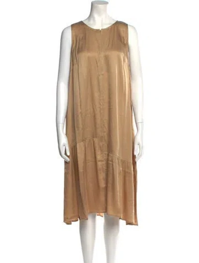 Pre-owned Emilia George Scoop Neck Midi Length Dress W/ Tags In Neutral