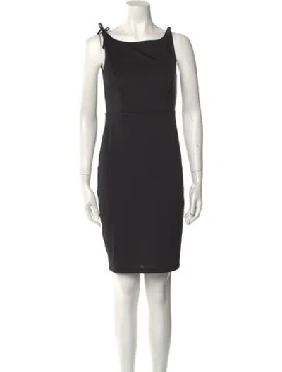 Pre-owned Emilia George Scoop Neck Mini Dress In Black