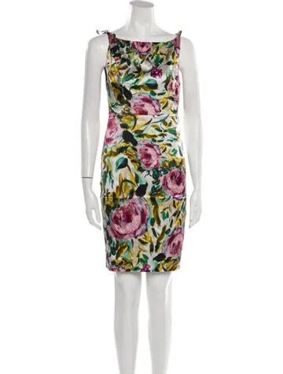Pre-owned Emilia George Silk Knee-length Dress In Pink