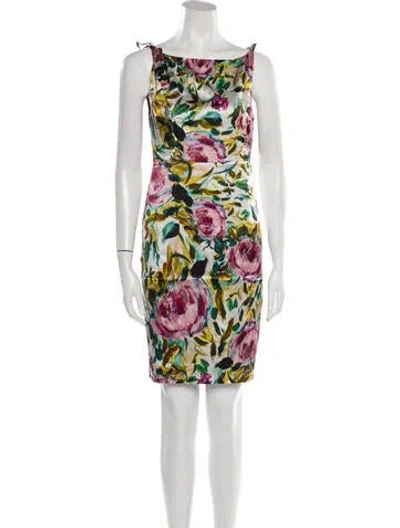 Pre-owned Emilia George Silk Knee-length Dress In Pink