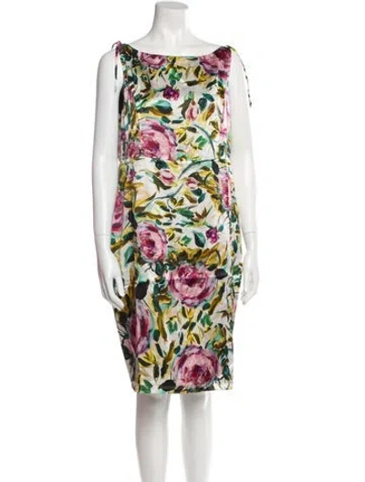 Pre-owned Emilia George Silk Knee-length Dress W/ Tags In Green