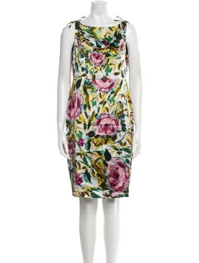 Pre-owned Emilia George Silk Knee-length Dress W/ Tags In Yellow