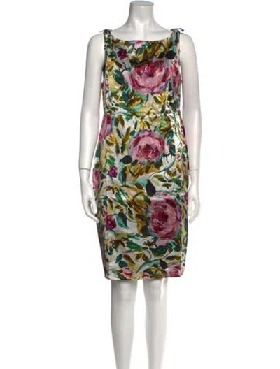 Pre-owned Emilia George Silk Knee-length Dress In White