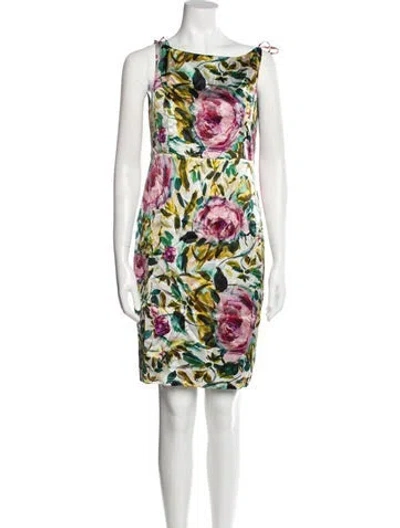 Pre-owned Emilia George Silk Knee-length Dress In White